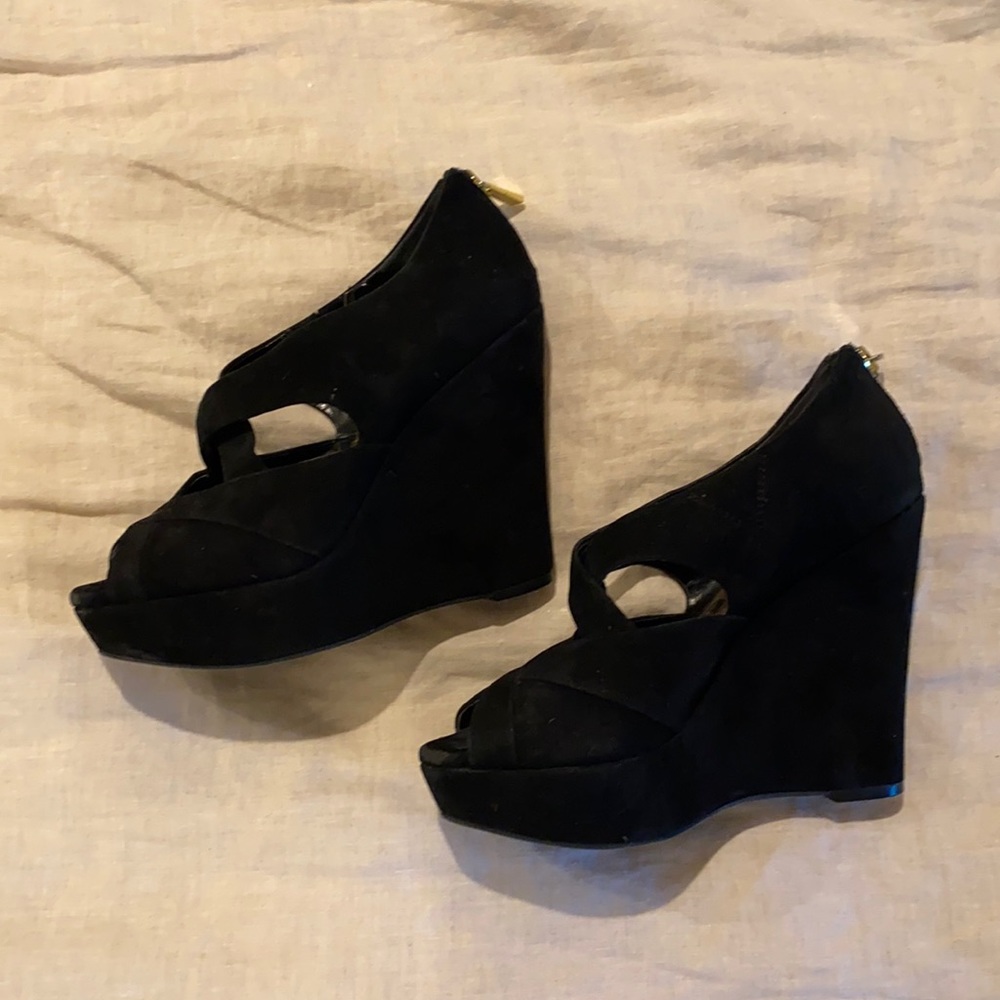 Jessica Simpson Black Suede Wedges